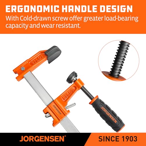 Jorgensen 4" Light-Duty Steel Bar Clamp Set, 300 lbs Load Limit, 2-Pack - size: 4 Inch Light Duty