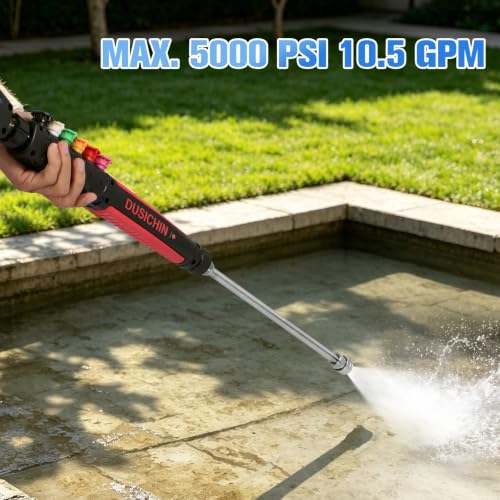 DUSICHIN Pressure Washer Attachment Long Wand Gun 5000 PSI 10.5 GPM