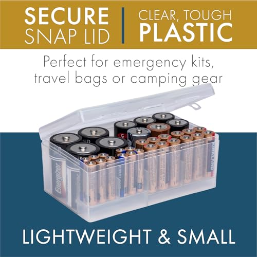 Dial Industries Battery Storage Organizer Case, Holds 12 AAA, 12 AA, 6C, 4D - style: 12 AAA, 12 AA, 6 C, 4 D
