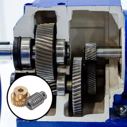 uxcell Worm Gear Set 25T 1 Module 25:1 Reduction Rate, 6mm/6mm Bore - size: 6mm/6mm Bore (1Mod 25T)