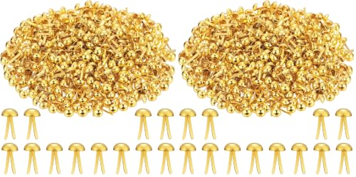 Hotop 500 Pcs Brad for Paper Crafts Metal Paper Fasteners,Golden (Pack of 2) - color: Golden, size: 0.24 x 0.47 Inch (Pack of 2)