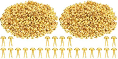 Hotop 500 Pcs Brad for Paper Crafts Metal Paper Fasteners,Golden (Pack of 2) - color: Golden, size: 0.24 x 0.47 Inch (Pack of 2)