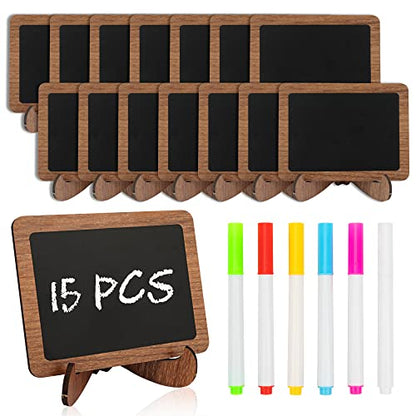Temlum 15pcs Mini Chalkboard Sign, 2.9″x3.9″ Small Chalkboards, Rectangular - style: Rectangular