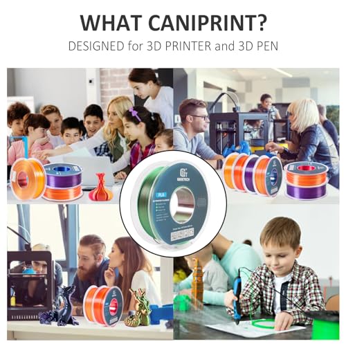 Geeetech Silk PLA Filament 1.75mm Silk Dual Color Filament, Coextrusion Dichromatic Metal-Like Shiny Consumable 1kg (2.2lbs) 1 Spool, Dimensional Accuracy +/- 0.02 mm, Green Red - color: 1kg Dual Color Green-red