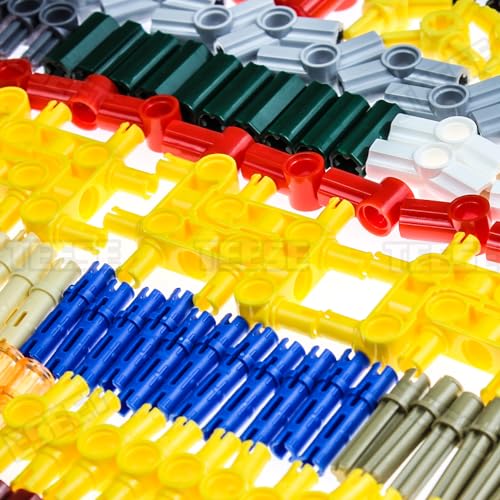 TEESE 370pcs Pin-Axle-Connectors Universal-Joint-Bush-Bricks-Set, Compatible with Technic-Parts, for STEM-MOC-EV3-Project-Bulk-Blocks(Random Color)