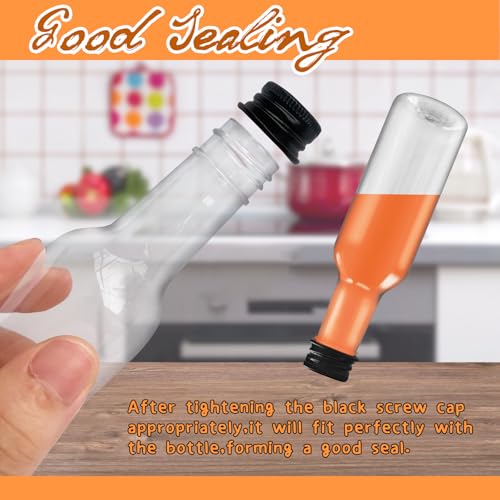 30 Pack 1.7oz Mini Liquor Bottles with Black Cap,Plastic Alcohol Bottles with 10 Funnels,Airtight Plastic Spirit Bottle for Weddings,Party Supplies - size: 30 Pack