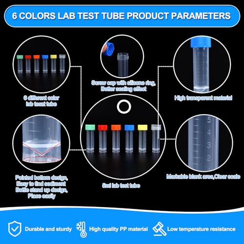 36pcs 5ml vials with caps Plastic Cryogenic Test Tubes with caps lab cryovial Tube Container cryovials with 20pcs 3ML Dropper Pipette (36pcs 5ml Test Tube) - size: 36pcs 5ml test tubes