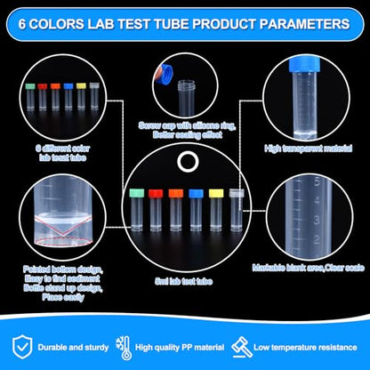 36pcs 5ml vials with caps Plastic Cryogenic Test Tubes with caps lab cryovial Tube Container cryovials with 20pcs 3ML Dropper Pipette (36pcs 5ml Test Tube) - size: 36pcs 5ml test tubes