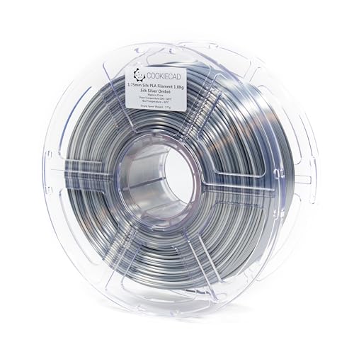 Cookiecad Silk PLA Filament Rainbow Gradient, Silver Ombre, 1.75mm 1kg - color: Silk Silver Ombre