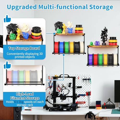 2 Pack 3D Printer Filament Storage Rack, Wall Mount Filament Spool Holder