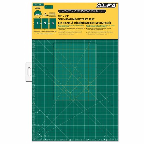 Olfa Gridded Cutting Mat Set-35"X70" Clipped