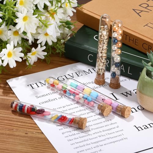 Thyle Glass Test Tubes Bulk with Cork Clear Stoppers, 15x100mm/13ml, 100 Pcs - size: 15x100mm/13ml