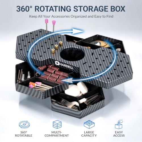 HARDELL Mini Cordless Rotary Tool for 3D Printer Sanding with 360 LED Light - color: Carbon Fiber Color-r7