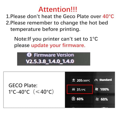 Upgraded Kobra S1/Kobra 4/Kobra X Build Plate Geco Plate,264x276MM PLA Cold Printing Plate (No Heating) Energy Saving Room Temperature Printing Spring Steel Hot Bed for Anycubic Kobra S1 Combo/KX - size: 264x276mm (for Kobra s1)