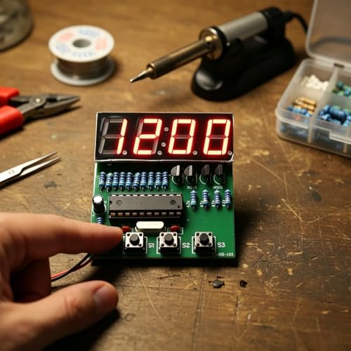 Gikfun C51 4 Bits Digital LED Electronic Soldering Clock Kits Electronic Practice Learning Board DIY Kit for Arduino EK1939
