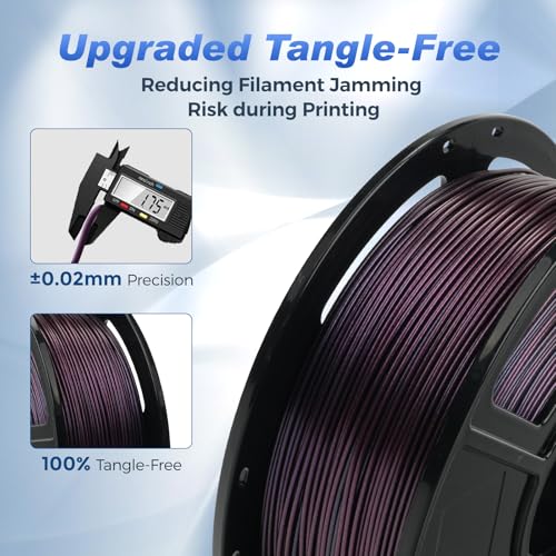 FLASHFORGE Rapid PLA Filament 1.75mm +/- 0.02mm Burnt Titanium to Abyssal Red Gradient, Max 500mm/s High Speed Printing, 3D Printer Filament 1kg(2.2lbs), Changing Colors with Light - color: Burnt Titanium to Abyssal Red Gradient