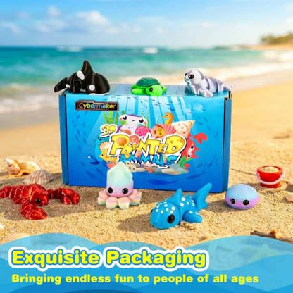15pcs 3D Printed Animals, Multicolor Ocean Figurines for Kids - style: 15P Upgrade Onean Animals