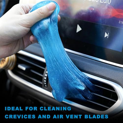 2 PCS Car Cleaning Gel, Reusable Air Vent Detailing Putty Automotive Dust Removal Slime, Universal Dashboard Dusting Mud Interior Cleaner for Vehicles Keyboards Laptops Keys (Yellow+Blue) - color: Yellow+Blue