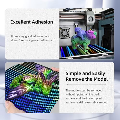 IdeaFormer-3D Smooth H1H Build Plate 235x235mm, Rainbow Streak+Phantom Beam H1H Spring Steel Bed Plate with Magnetic Build Plate for Creality K1/K1 SE/K1C/Ender 3 S1/Pro/Ender 3 V3 SE/KE/Ender 5 S1 - color: Rainbow Streak+Phantom Beam H1H