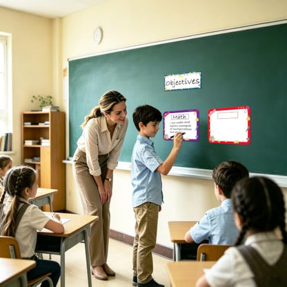 Classroom Learning Objectives Board, 9pcs Magnetic Schedule Display - style: Landscape Whiteboard