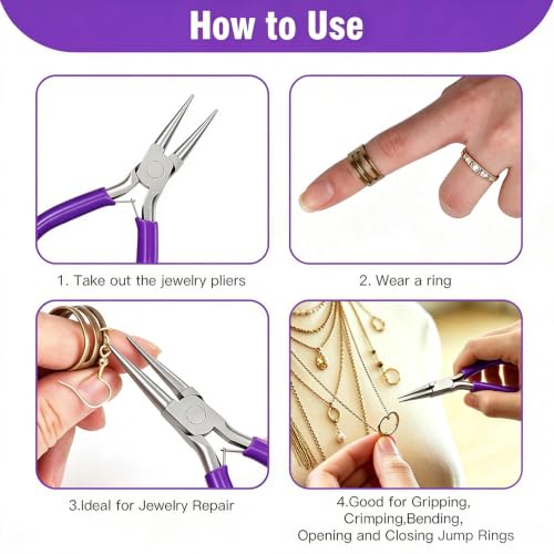 Round Nose Plier for Jewelry Making Jewelry for Jewelry Repair - color: Purple