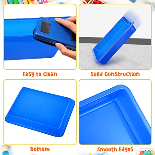Maitys 24 Pcs Classroom Art Trays Plastic Activity Tray for Kids Craft Stackable Shallow Storage Organizer Serving for DIY School Books Home Painting Projects 9.45 x 7.1 x 1.38 Inch(Mixed Color) - color: Mixed Color