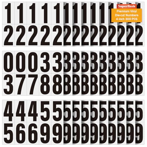 4 Inch Self Adhesive Numbers for Mailbox, Reflective Mailbox Number 300 PCS - color: 300 Numbers, size: 4 inch