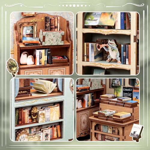 CUTEBEE Book Nook Kit for Adults, DIY Miniature House Kit, Mini House - color: Muse Bookstore