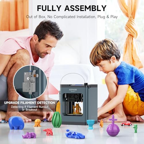 Hephi3d TINA2 Plus 3D Printer for Beginners, Fully Assembled Ready to Print - color: DarkBlue