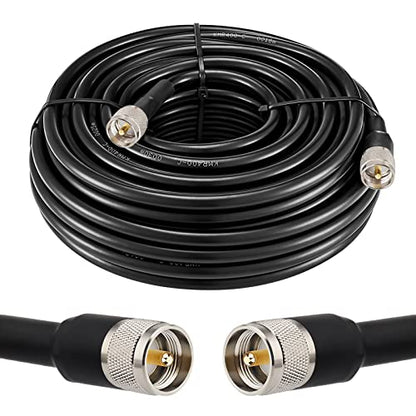 XRDS 100FT KMR 400 UHF Coaxial Cable PL-259 UHF Male Coax Low Loss 50 ohm CB Cable for Ham, Amateur Radio, Two-Way Radio, SWR Meter - size: 100 FT