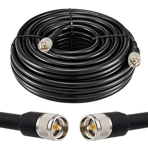 XRDS 100FT KMR 400 UHF Coaxial Cable PL-259 UHF Male Coax Low Loss 50 ohm CB Cable for Ham, Amateur Radio, Two-Way Radio, SWR Meter - size: 100 FT
