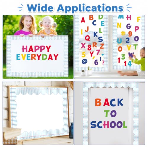 72ft Notebook Paper Bulletin Board Borders Lined Paper Pattern Scalloped Border Trim Composition Notebook Classroom Decor for Back to School Classroom Party Home Office Chalkboard Wall Decor - style: Notebook Paper