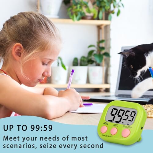 Lasubst Digital Classroom Timers for Teachers Kids School Supplies Bulk with Magnetic Back 24 Pack, Black White Pink Purple Blue Green - color: Black White Pink Purple Blue Green