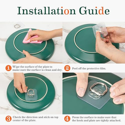 20 Pack Premium Adhesive Plate Hangers for the Wall