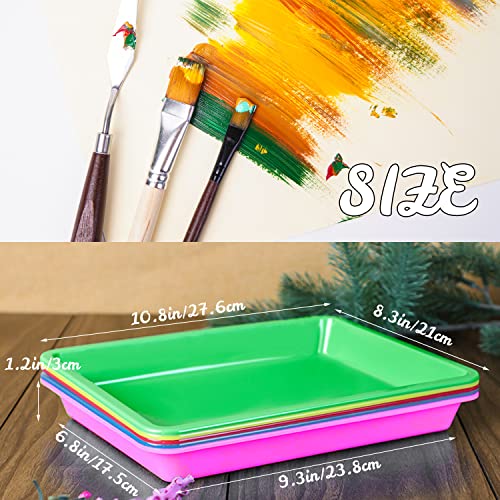 10 Pack Activity Plastic Art Tray,Colorful Arts and Crafts Organizer Tray,Multicolor Serving Organizer Tray for DIY Projects,Painting,Beads,Home,School - size: 11 x 8.3 x 1.2 inch