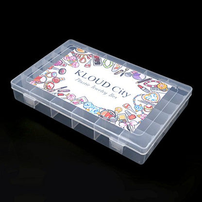 Clear Plastic Jewelry Box Organizer Storage Container with Adjustable Dividers (36 Grids)