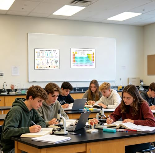 6 Chemistry Posters for Classroom, High School Science Charts, Unframed
