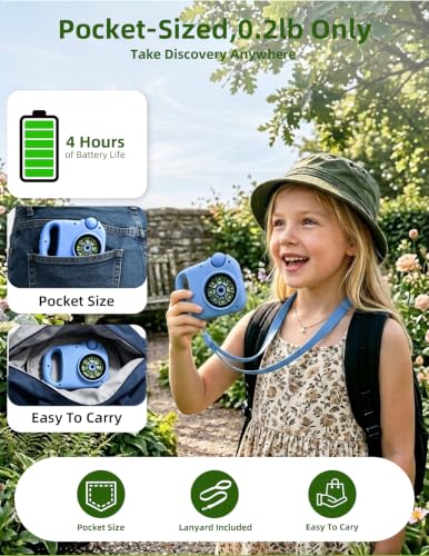 Kids Microscope Camera, 1000X Digital Microscope with Flip-Up Camera - color: Blue