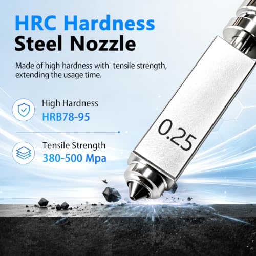 3PK 0.25mm Hardened Steel Nozzle Kit for Anycubic Kobra X/Kobra 4 - size: 0.25mm