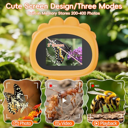 SEEKID Digital Microscope for Kids 200-1000X, Science Kit Gift(Yellow)