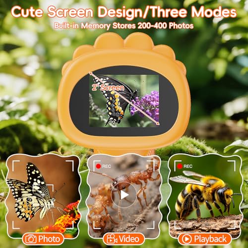 SEEKID Digital Microscope for Kids 200-1000X, Science Kit Gift(Yellow)