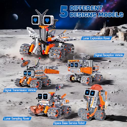 STEM Robot Building Kit for Kids 8-12, 5-in-1 App & RC Toy