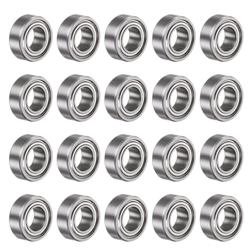 uxcell R188ZZ Deep Groove Ball Bearing, 20pcs 1/4" x 1/2" x 3/16" Chrome Steel Z1 Double Steel Shielded Bearing - size: 1/4" x 1/2" x 3/16"