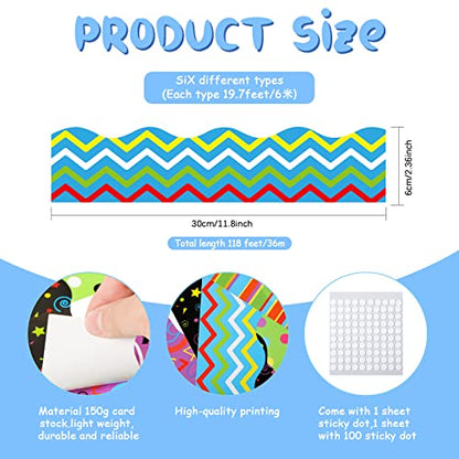 Containlol 118ft Bulletin Board Border Classroom Border, Geometric Style - style: Geometric Style