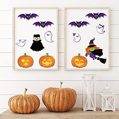 Halloween Bulletin Board Decorations Halloween Classroom Cutouts Paper Trick Treat Pumpkin Owl Cat Bat Witch Ghost Castle Decors for Holiday School Classroom Bulletin Board Decor - style: Halloween