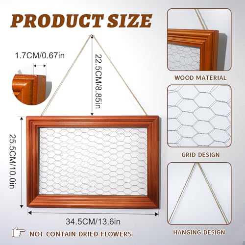 Rustic Herb & Flower Drying Rack-Wooden Frame for Dried Flower Displays - color: Photo Frame Flower Decorative Stand-wire