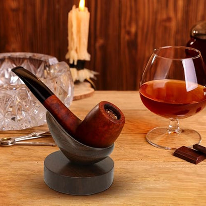 Marsrut Wooden Smoking Pipe Stand, Handmade Solid Wood Tobacco Pipe Holder Rack, Fit Most Smoke Pipes, Cupola Spoon Rest, Wooden Kits Accessory for Men
