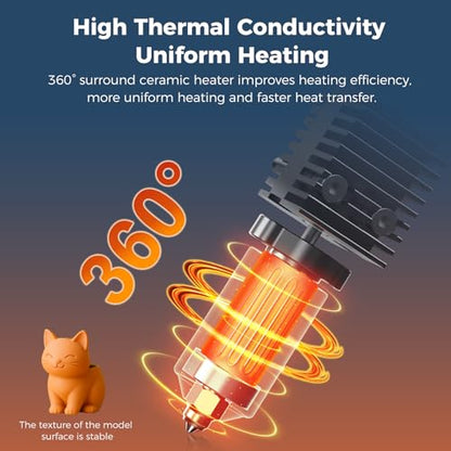 Creality Official K2/K2 Pro Ceramic Heating Block Hotend Kit, Unicorn Quick Swap K2 Nozzle Kit, 300°C High Temperature Resistant, All-Metal Integrated Kit for 3D Printer Creality K2 Combo - style: K2/K2 Pro