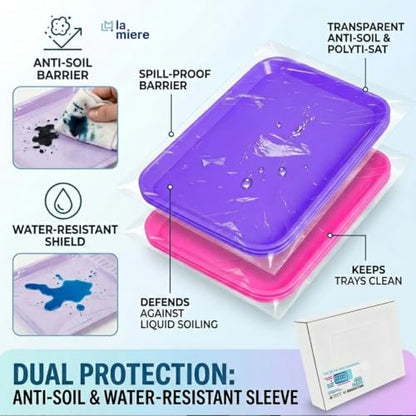LA MIERE 500Pcs/box Dental Tray Sleeve 7.5"" x 10.5 Instrument Tray Cover Lockable Set up Sleeves Size F, Plastic Instrument F-Lok Flat Trays Sleeves (Clear, 500pcs | 1 Boxes) - color: Clear