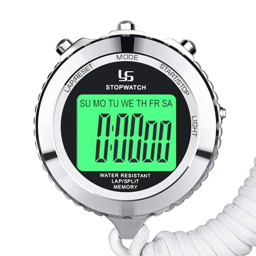 LAOPAO Melt Stopwatch, Clock Daily Rainproof Digital Timer for Sports Match,Competition,Coach,Referee,Training,Timing - color: 2 Lap-backlit